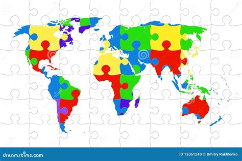 World map puzzle stock illustration. Illustration of diversity - 13361240