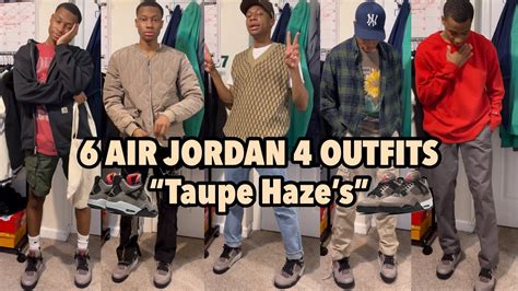 6 WAYS TO STYLE "TAUPE HAZE" AIR JORDAN 4's // AIR JORDAN 4 OUTFITS - YouTube