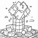 Explosive Minecraft Tnt Coloring Page 43254 34183 sketch template