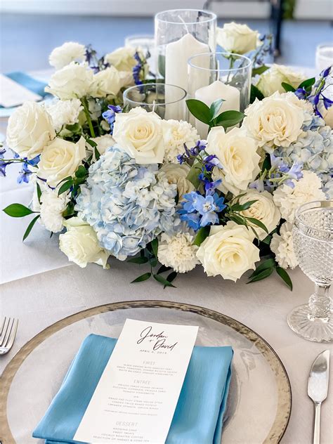 Blue And White Wedding Flowers Centerpieces