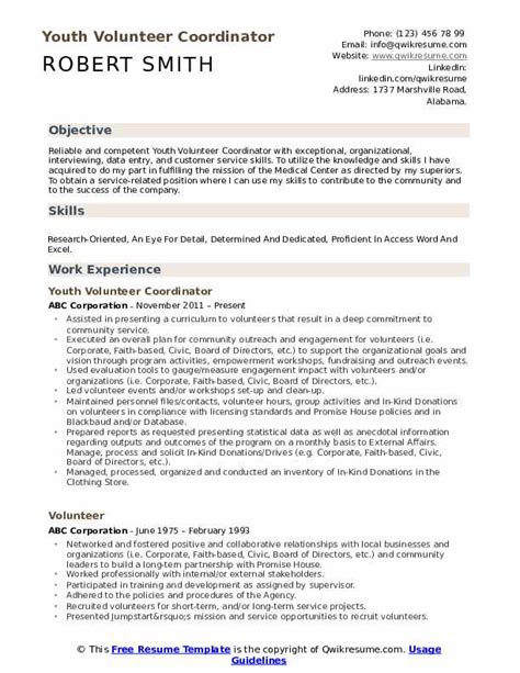 Volunteer Resume Samples | QwikResume