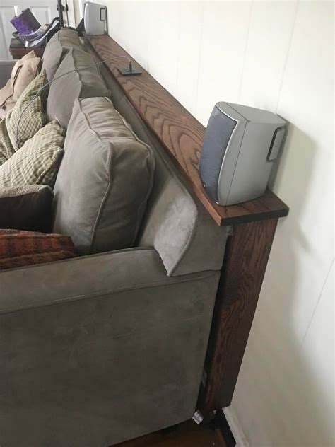 Reddit - woodworking - Red oak sofa shelf with usb outlet. in 2021 ...