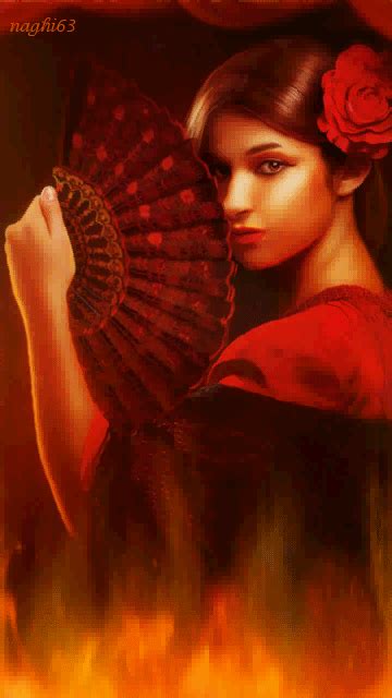 ♂Lady in Red•GiF♂ Burning Girl, Saffron Spice, Warm Colors, Colours, Cinnamon Color, Flame Art ...