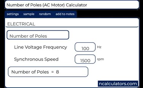 Number of Poles (AC Motor) Calculator