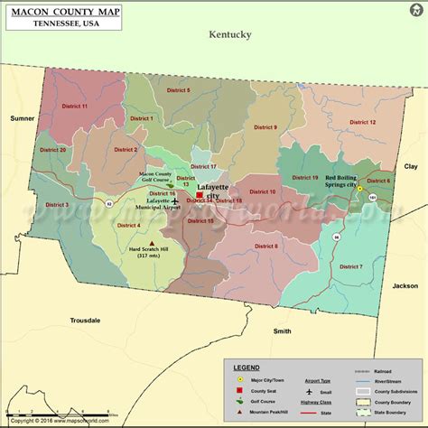 Macon County Map, TN | Map of Macon County Tennessee