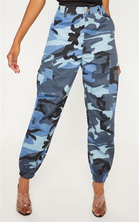 Blue Camo Pocket Detail Cargo Trousers in 2019 | Grey camo pants, Camo ...