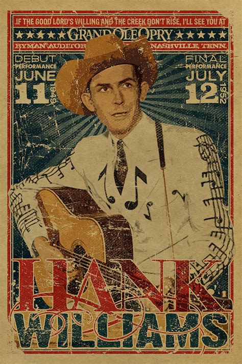 Hank Williams Sr Poster. Grand Ole Opry. Ryman Auditorium. 12x18. Country Music. Kraft Paper ...