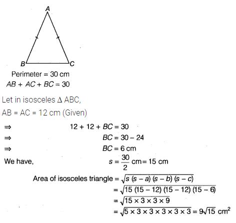 Perimeter Of Isosceles Triangle