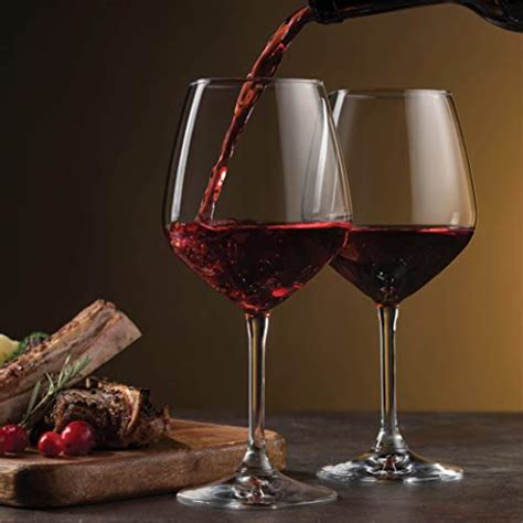 Bormioli Rocco 18oz Red Wine Glasses, Crystal Clear Star Glass, Laser Cut Rim For Wine Tasting ...