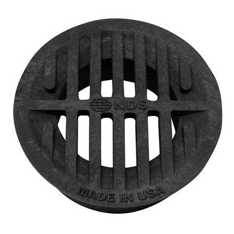 NDS 3 in. - 4 in. Plastic Round Drainage Grate in Black-11U - The Home Depot