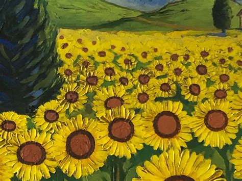 Sunflower Field by Vincent Van Gogh 1888 Signed Original Painting Oil ...