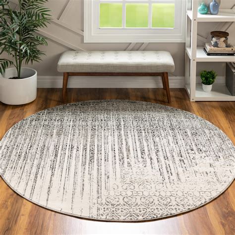 RugPal Round Desdemona Abstract Area Rug in Gray/Beige | Wayfair