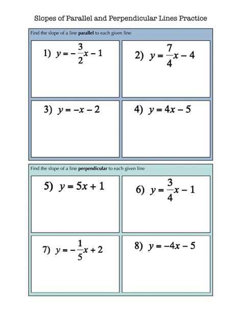 Slope of Parallel and Perpendicular Lines Practice worksheet ... - Worksheets Library