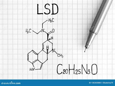 Chemical Formula of LSD with Black Pen Stock Photo - Image of paper ...