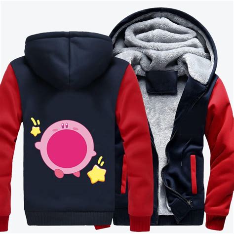 Kirby Eating The Stars Open Mouth Kirby Fleece Zip Hoodie Jacket – Let ...