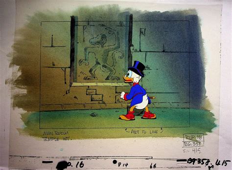 DUCKTALES 1987 Production Animation Scrooge McDuck Cel & Hand Painted ...