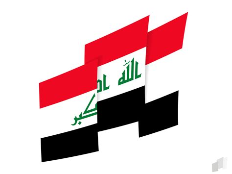 Iraq flag in an abstract ripped design. Modern design of the Iraq flag ...