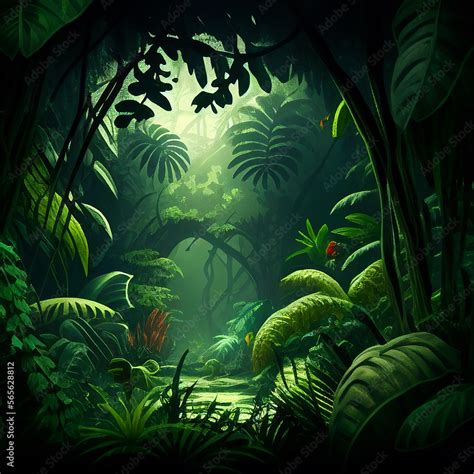 tropical jungle background Stock Illustration | Adobe Stock