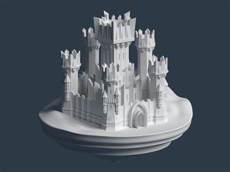 3D Castle Sketch #2 completed by Adam Skovran on Dribbble