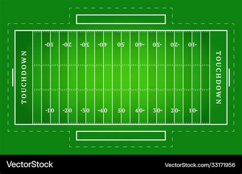 Flat green american football field top view Vector Image