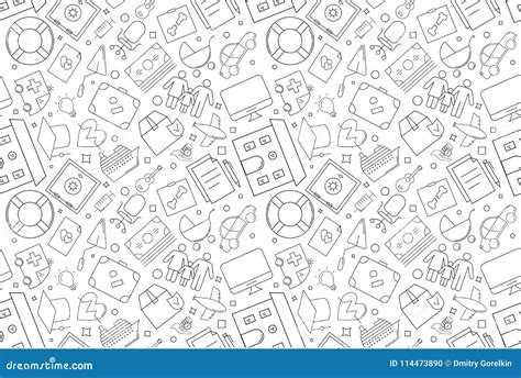 Vector Insurance Pattern. Insurance Seamless Background Stock Vector - Illustration of black ...