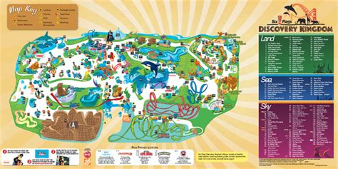 Six Flags Discovery Kingdom Park Map - 2001 Marine World Pky Vallejo CA ...