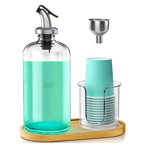 Mouthwash Dispenser Cup Holder Bathroom Refillable Round - Temu New Zealand