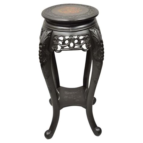 3 Dimensional Geometric Wood Carved Modern Cube Ottoman Stool Square Side Table For Sale at 1stDibs