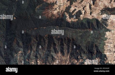 Dramatic deforestation satellite view Stock Video Footage - Alamy