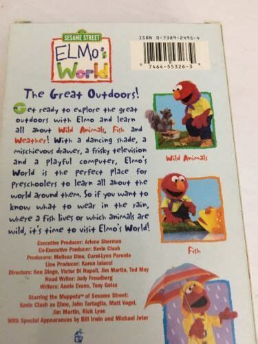 Sesame street dvd elmos world the great outdoors vhs movie tape vcr ...