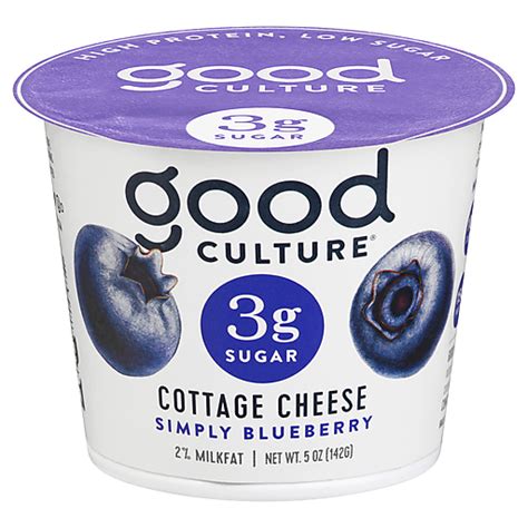 Good Culture Cottage Cheese, 2% Milkfat, Simply Blueberry 5 Oz | Dairy ...