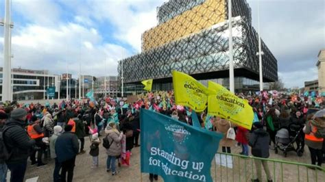 Thousands march in Birmingham for 'Walkout Wednesday' - BBC News