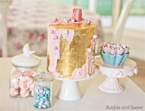 Bubble and Sweet: Pink and gold celebration cake