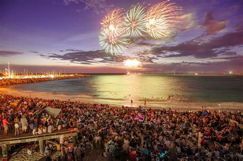 Australia Day Fireworks at Fremantle's Fishing Boat Harbour - Perth