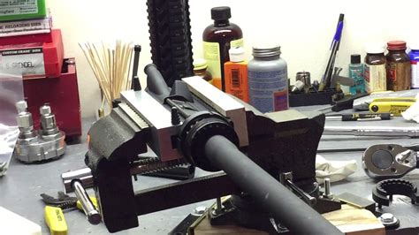 Installing an AR-15 Barrel with a free float quad rail - YouTube