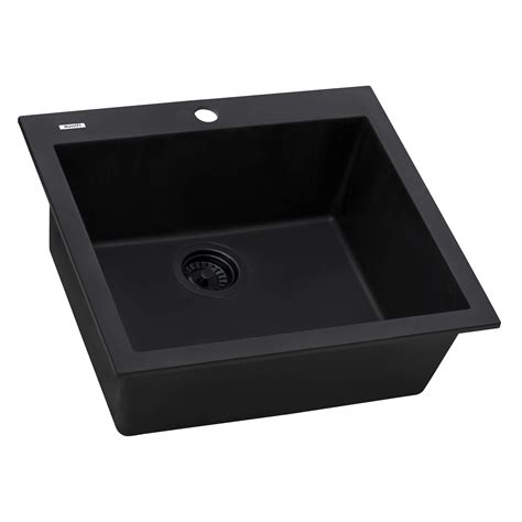 Ruvati 23 x 20 inch epiGranite Drop-in Topmount Granite Composite Single Bowl Kitchen Sink ...