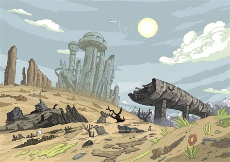 Post apocalyptic landscape in Adventuretime style by MartonAntal on DeviantArt