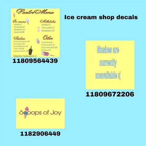 Bloxburg Ice Cream Shop Decal – NBKomputer