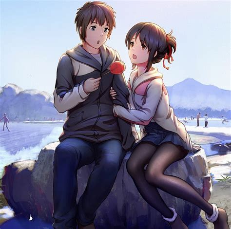 Taki and Mitsuha snow day by jaxsnelling on DeviantArt