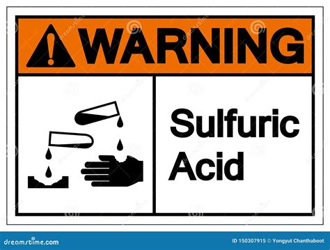 Warning Sulfuric Acid Symbol Sign, Vector Illustration, Isolate on White Background Label .EPS10 ...