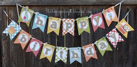 Happy Birthday Banner at www.thehappyscraps.com Made using the Birthday ...