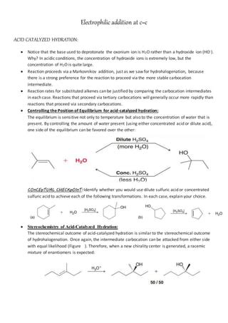 Acid catalyzed hydration | PDF