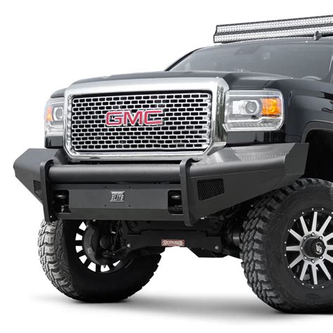 Fab Fours® - GMC Sierra 2015 Black Steel Elite Full Width Front HD Bumper