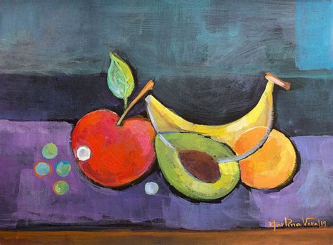 Cubist Fruits | marlinavera | Painting, Cubism, Cubist