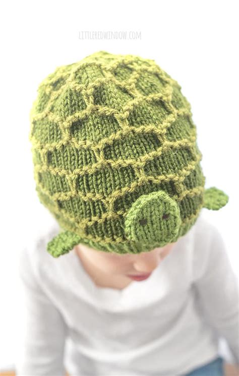 Trusty Turtle Hat Knitting Pattern - Little Red Window