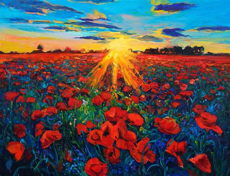 Poppy Fields By Ivailo Nikolov Painting by Boyan Dimitrov