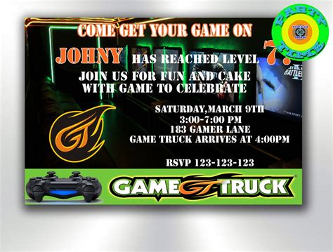 Game Truck Invitation Party Printable Game by PartyTimeDigital