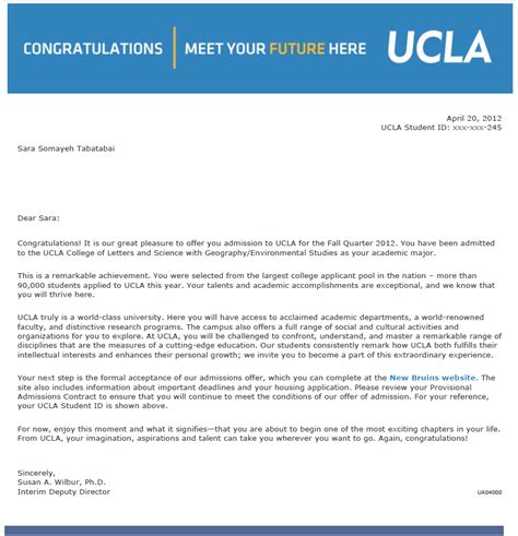 Ucla Acceptance Letter | levelings