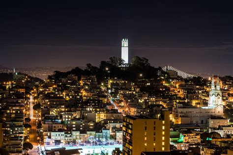 Coit Tower at Night Photograph by Laimis Urbonas | Fine Art America