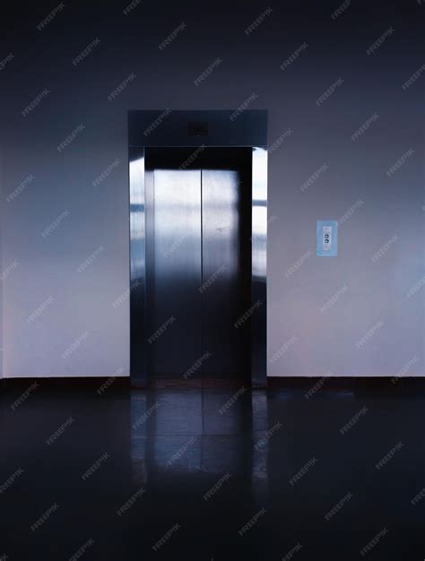 Premium Photo | Metallic office elevator interior illustration background